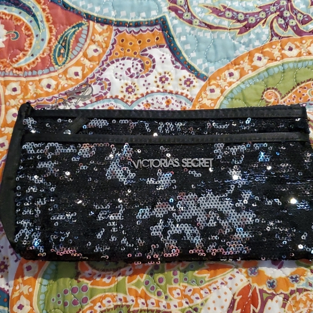 Victoria Secret Black Sequined clutch